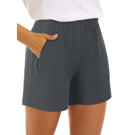 onlypuff Women's Lightweight Hiking Cargo Shorts Athletic Shorts for Camping Quick Dry Golf with Zipper Pockets