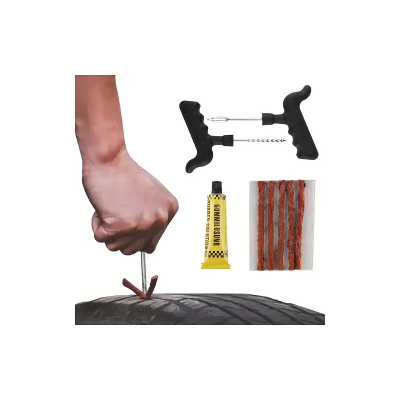 Kit 8 para Parchar Llantas sin Cámara Moto Rzr Auto
