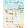 PROSTEEL Women Heart Anklet, A Letter Initial Ankle Bracelet, Adjustable