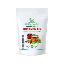 Herbal Magic 100% Pure & Natural Revitalizing Moringa Cinnamon Tea combines the nutrient, A Blend of Wellness, Flavor, and Vitality. Free from Artificial Additives_100g