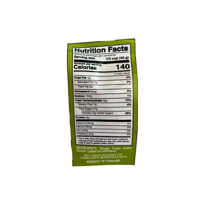 Trader Joe's Uncrystallized Candied Ginger Sweet & Smooth, 8 oz