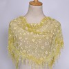 JK Home Lace Tassel Sheer Floral Triangle Scarf, Trendy Silk