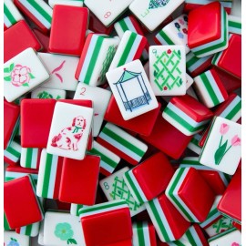 Local Warehouse   Red and Pink 4-layer Acrylic American Mahjong Tiles OMM RTS Portable Foldable WaterColor: Red