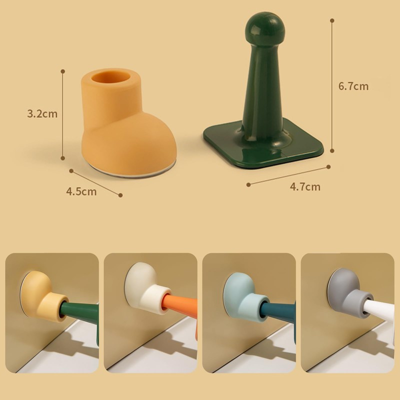 DELUXEFOX ドアストッパーゴム 衝突防止ドアストップ (4個セット) ミュートドアストッ シリコンドアストッパー 穴を開ける必要はありません 吸着式ドアストッパー 壁保護 取り付けが簡単