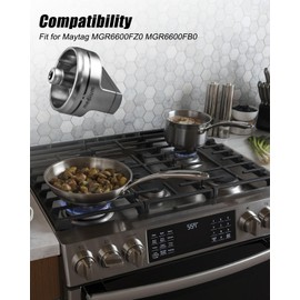 W11101439 Oven Range Burner Control Knob Compatible with Maytag MGR6600FZ0 MGR6600FB0 MGR7700LZ1 Gas Stove, Ultra Heat Resistant Stove Surface Burner Knob Replaces W11101439, 5 PCS