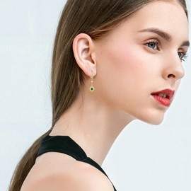 YEESIA Star Earrings S925 Sterling Silver Gemstone Starburst Earring Leverback Gold Plated Dangle Star Jewelry Gifts for Women Daughter Mother Sister Christmas, Normal, Sterling Silver, Zircon