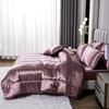 Satin Comforter Set with Sheet Set King Silk Like Satin