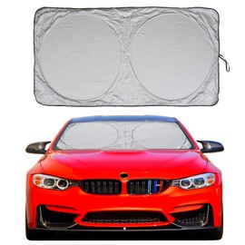 Car Sun Shade with Storage Pouch by A1 Sunshades Shield Protector Blocker Retractable Cover Sunscreen Auto Interior Accessories Visor Small