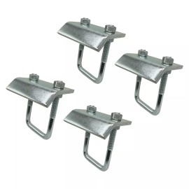 Brickyard 4 Pack Strut to Beam Clamp with Square U-Bolt and Nuts, 13/16" - 1-5/8" Channel