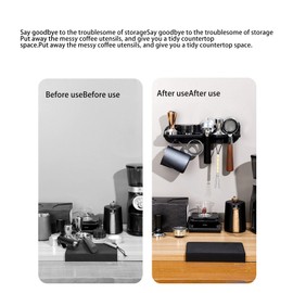 Espresso Portafilter Wall Mount Holder, Space Saving Floating Coffee Station Organizer with 58mm Portafilter Slots, 2 Way Installation, for Bar Home Office