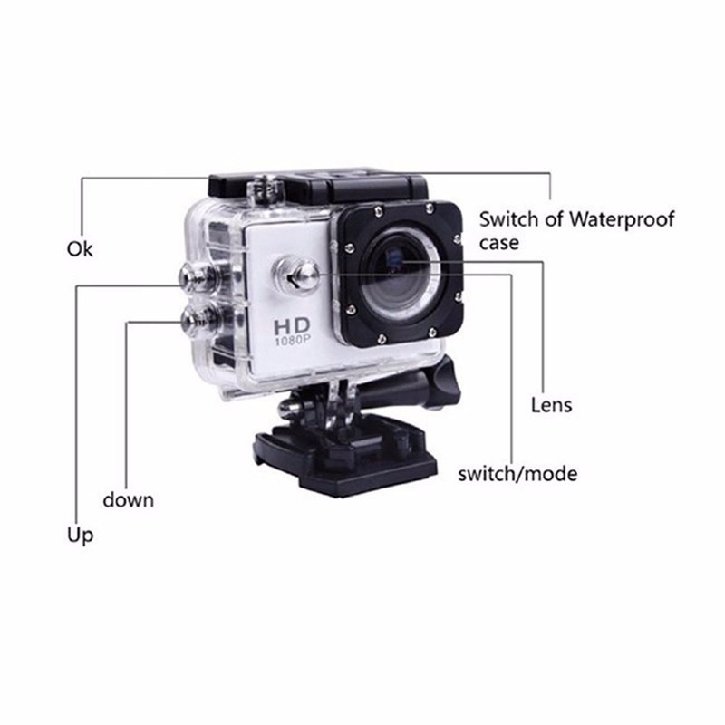 Underwater Waterproof Action Camera 1080P Multifunctional Diving Video Camera for