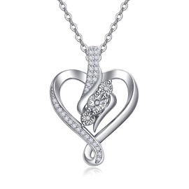 QMTIHU Moissanite Necklace for Women S925 Sterling Silver Infinity Moissanite Pendant Jewelry Gift for Mother’s Day Her