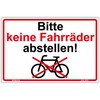 Sign "Bitte keine Fahrräder abstellen" Sign 210 x 140 mm