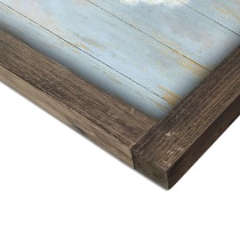 Barn Framed Wall Art Decor: Rustic Farmhouse Wooden Picture Country Windmill Meadow Landscape Painting Blue Sky and Wild Flowers Prints Artwork for Office Kitchen 45'' x 30''