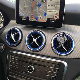 Air Conditioning Air Outlet Decoration Asudaro Pack of 5 Car Air Conditioner Decorative Ring, Car Ventilation Rings Decoration Compatible with A/B/Cla/Gla Class 180 200 220, Blue