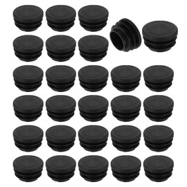 TA-VIGOR Runde Kunststoff-Endkappen, 25 mm, schwarze PE-Rohrstopfen für Stuhl, Tisch, Möbelbeine, Gleitbodenschutz, Rohrkappen für Bank, Hocker, Rahmen, Rohrendabdeckungen, 28 Stück