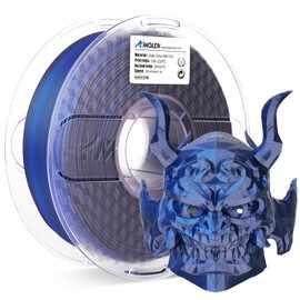 AMOLEN Silk PLA 3D Printer Filament, Dual Color Black Blue PLA 1.75mm, Shiny Color Change Filament 3D Printing PLA Filament for Most FDM 3D Printer, 1kg Spool(2.2lbs)