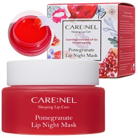 CARE:NEL Lip Mask Overnight 23g (Pomegranate) - Moisturizer for Dry Lips - Overnight Treatments Balm, Day and Night Repair Gloss, Scrubs Exfoliator