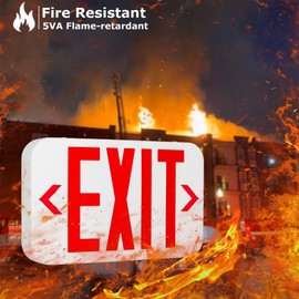 LIT-PaTH LED EXIT Sign, Emergency Exit Light with Back Up Batteries, Double Face - US Standard Red Letter Exit Lighting, UL 924 and CEC Qualified, 120-277 Voltage, 1-Pack