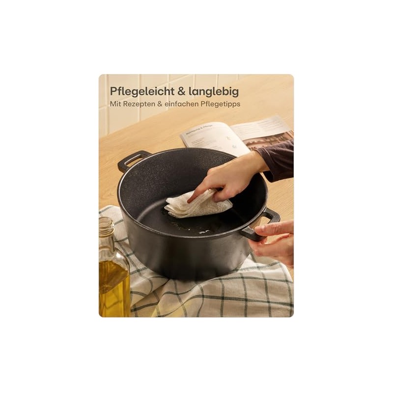 Praknu Cast Iron Pot for Bread Baking Set (26 cm