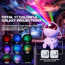 Backski Astronaut Star Projector Night Light Remote Control and 360° Rotation Galaxy Light with 8 Nebula and 2 Star Modes Nebula Galaxy Light for Kids Adults Bedroom Party Game Room