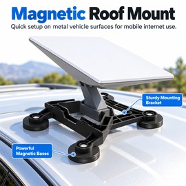 Magnetic Roof Mount for Starlink Mini/Mini X – 4 Magnetic Bases for Convenient Satellite Internet Setup on Vehicles