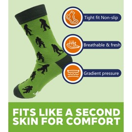 FestiVibe Bigfoot Socks for Men Women, Sasquatch Gifts, Bigfoot Gifts for Dad, Husband, Grandpa