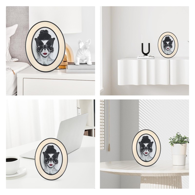 SWTHONY Oval 5 x 7 Picture Frames, Black Modern 5
