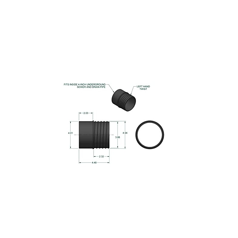 WOODRIVER Dust Connection 4" PVC Sewer & Drain Pipe to