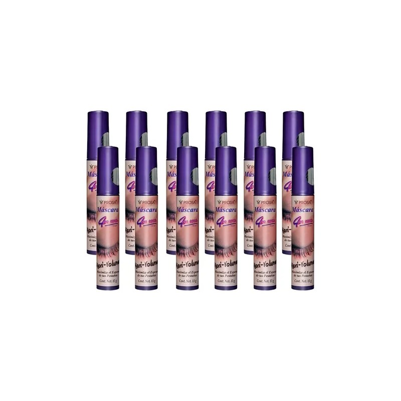 12 Piezas Rimel Mascara Pestañas Prosa 4 En 1 Color