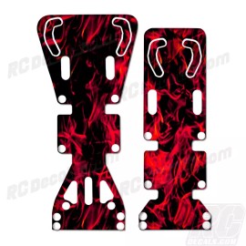 Traxxas T-Maxx / E-Maxx INTEGY Skid Plate Protectors Digital Flames - Red-Traxxas