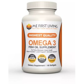 Me First Living Fish Oil 2000 MG Omega 3, 800mg EPA, 400mg DHA - 60 Softgels