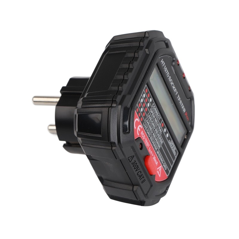 HT107D LCD Digital Display Socket Outlet Tester Mains Fault Check