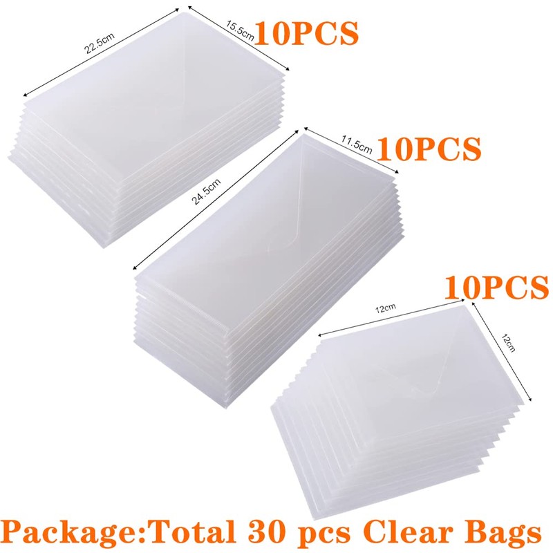 30 Pieces Stamps and Dies Storage Bags Pockets Resealable Plastic