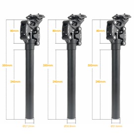 JFOYH Suspension Seatpost 27.2mm 30.9mm 31.6mm Shock Absorbing Bike seat Post for MTB/Cruiser Bike/Gravel Bike/ebike, 350mm Length, 50mm Travel - 31.6mm/2.07LBS