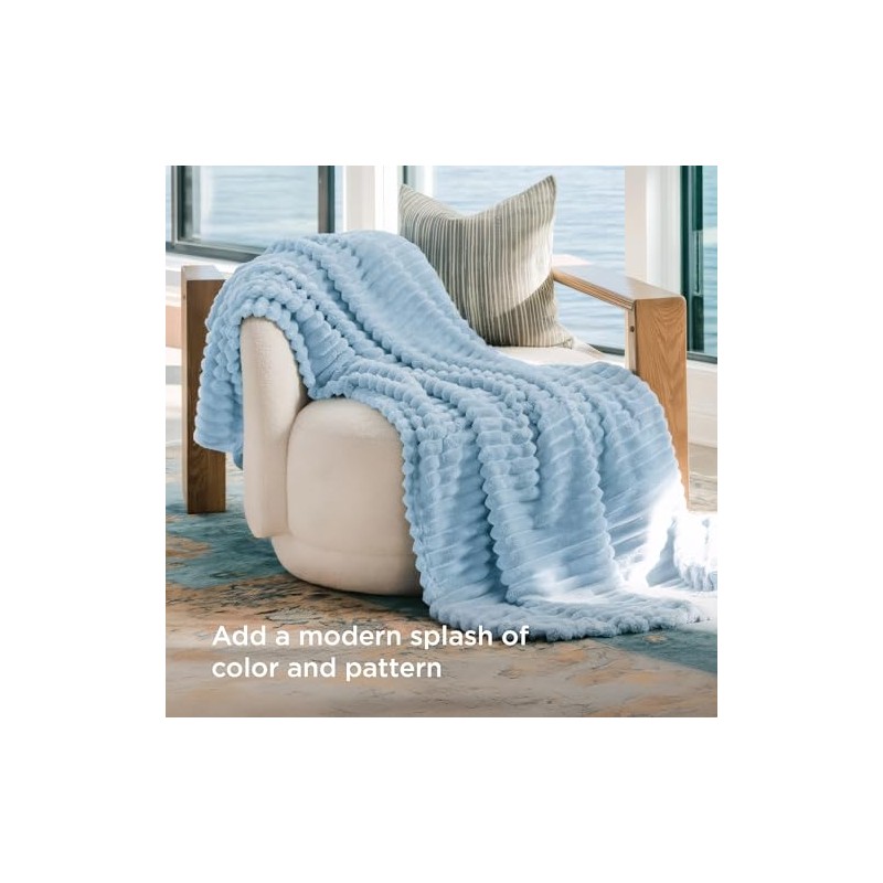 Bedsure Bedsure Blue Fleece Blanket for Couch - GentleSoft Cozy