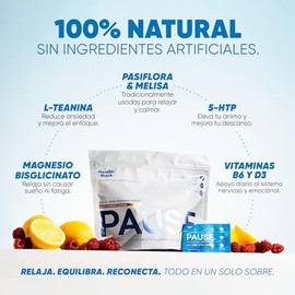 Bebida Supercalm Relajante con Bisglicinato de Magnesio | Suplemento en 20 Sobres Estado de ánimo, Sueño, Estrés, Reduce Cortisol | Sabor Limonada de 
