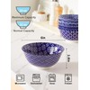 Metahom Ceramic Cereal Bowls, 23 Oz Blue and White Bowls,