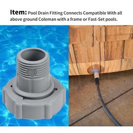 SALGIA Swimming Pool Drain Set, Pool Hose Adapter, Hose Connector Pool, Pool Hose Connector, ID 1.5 Inch, Od1.0 Inch, Internal Thread 3/4 Inch, Suitable for Above Ground Pool Drain Connections
