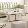 Furinno Modern Simplistic Criss-Crossed Coffee Table, White