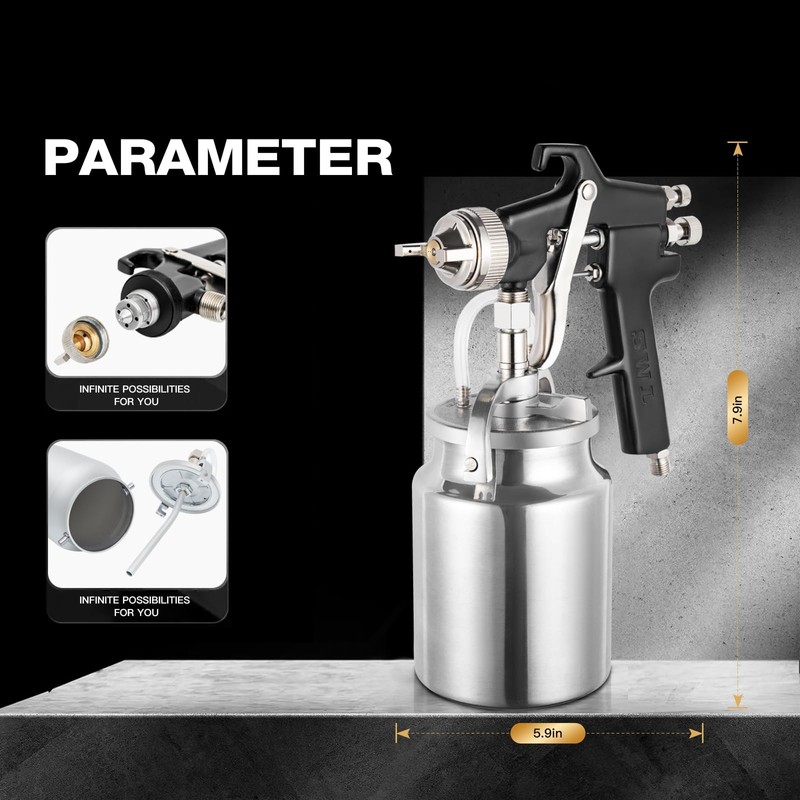 SWL PQ-2U Paint Sprayer Gun, Paint-Saving Spray Gun for Car