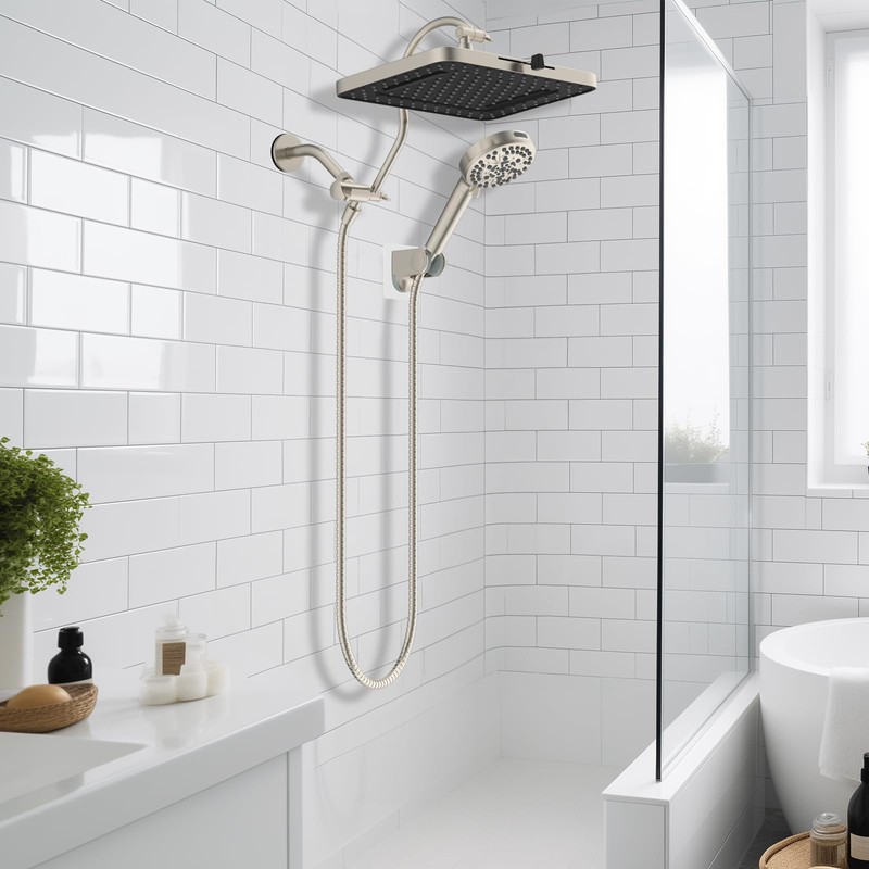Hibbent cUPC Certified High Pressure 13'' Dual Shower Head Combo