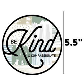Mad Mags Be Kind and Compassionate Magnetic Decoration, Detailed Saying Decorative Magnet for Refrigerator, Mailbox, Car, Locker, and More, 5.5 Inches