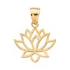 10k Yellow Gold Open Design Lotus Flower Pendant