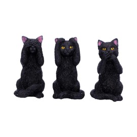 Nemesis Now U4802P9 Three Wise Cat 8.5 cm Black