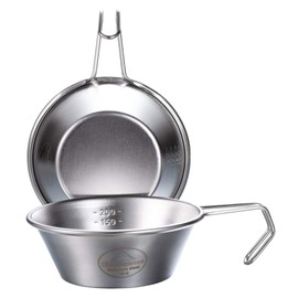CAMPINGMOON 2pcs Set Stainless Steel Camping Sierra Cup 310ml S-220-2P (2pcs Set)