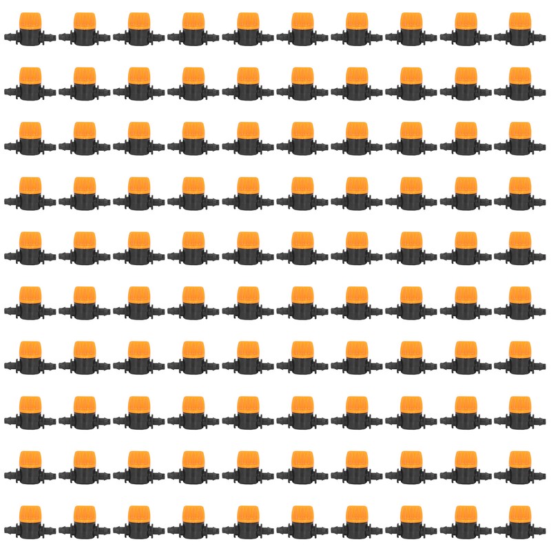 100Pcs 4/7 Barb Valve Irrigation Mini Pipe Water Valve Through