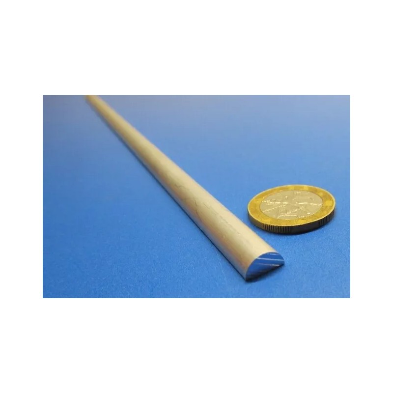 Basic Aluminum Half Round Rod (.375") 3/8" Dia, x 1