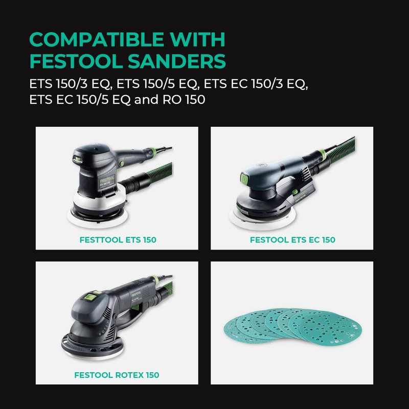 6 Inch 49 Hole 40 Grit Sanding Disc, Hook and