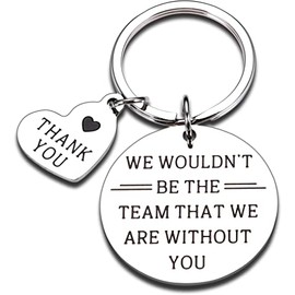 Boss Coach Appreciation Gifts Team Gift Keychain "We wouldn't be the team that we are without you" Thank You Gift Keychain for Coach, Boss, Coworker, silver